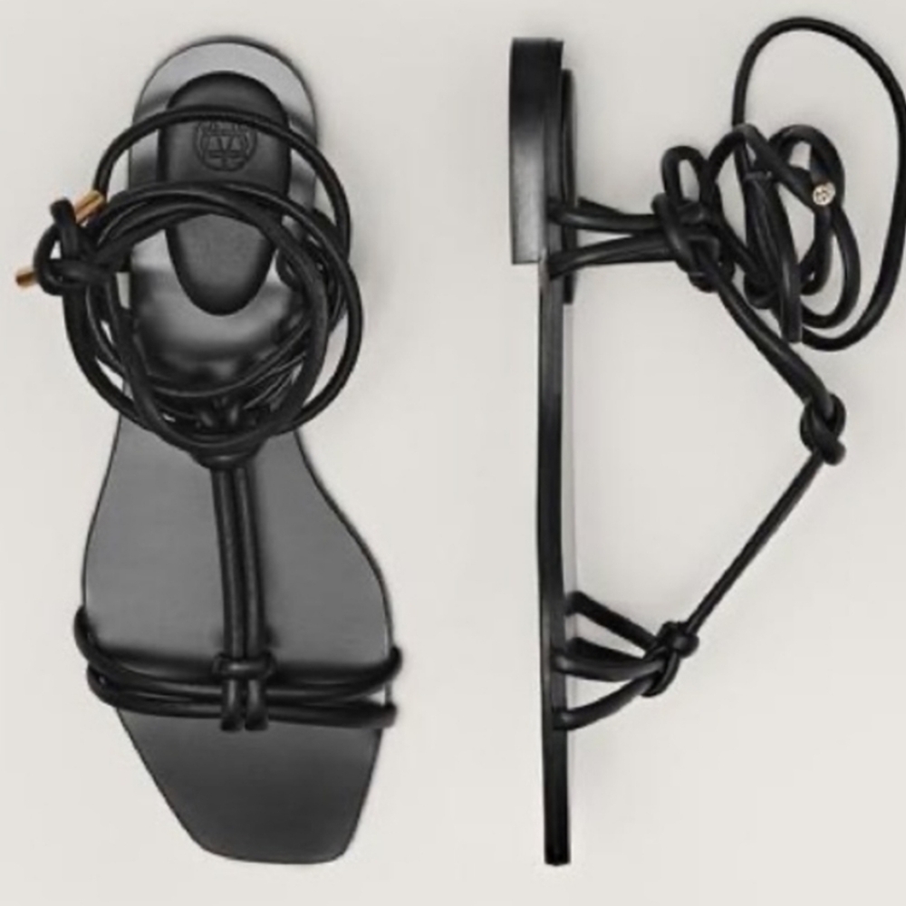 Massimo Dutti Tubular Strap Flat Sandal